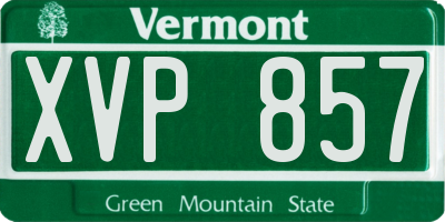 VT license plate XVP857