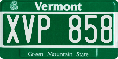 VT license plate XVP858