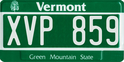 VT license plate XVP859