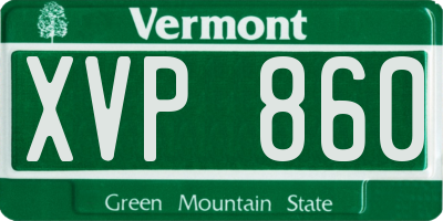 VT license plate XVP860