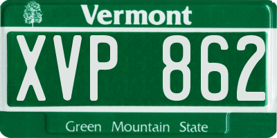 VT license plate XVP862