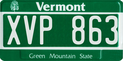 VT license plate XVP863