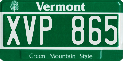 VT license plate XVP865