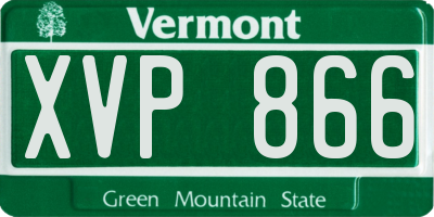 VT license plate XVP866