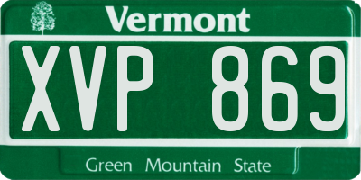 VT license plate XVP869