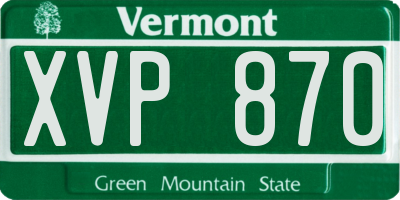 VT license plate XVP870