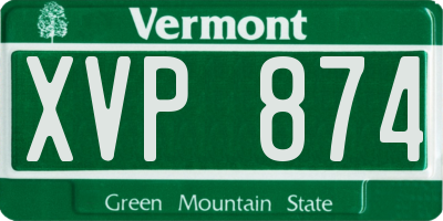 VT license plate XVP874