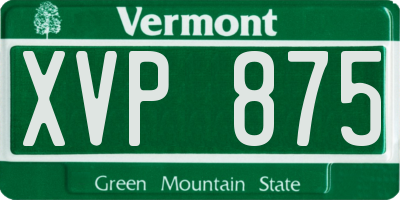 VT license plate XVP875