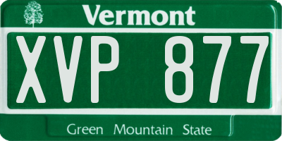 VT license plate XVP877
