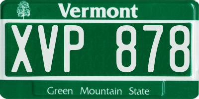 VT license plate XVP878