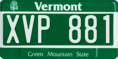 VT license plate XVP881
