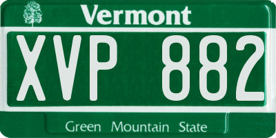 VT license plate XVP882