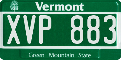 VT license plate XVP883