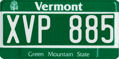 VT license plate XVP885