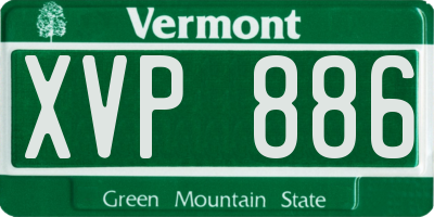 VT license plate XVP886