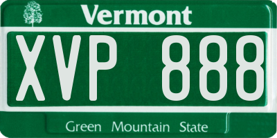 VT license plate XVP888