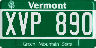 VT license plate XVP890