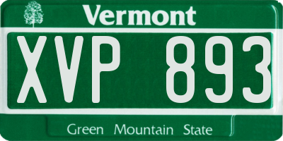 VT license plate XVP893