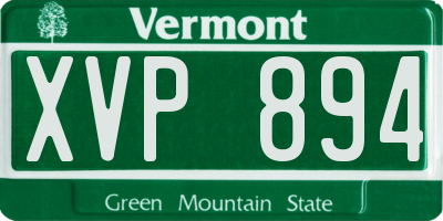 VT license plate XVP894