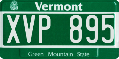 VT license plate XVP895