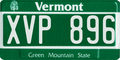 VT license plate XVP896