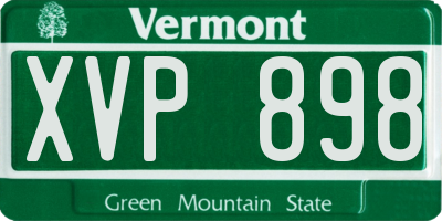 VT license plate XVP898