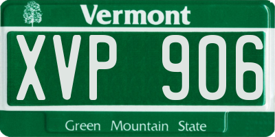 VT license plate XVP906
