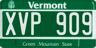 VT license plate XVP909