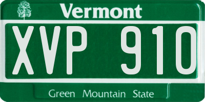 VT license plate XVP910