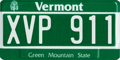 VT license plate XVP911