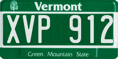 VT license plate XVP912