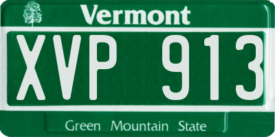 VT license plate XVP913