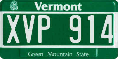 VT license plate XVP914