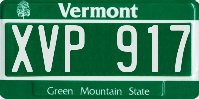 VT license plate XVP917