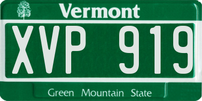 VT license plate XVP919