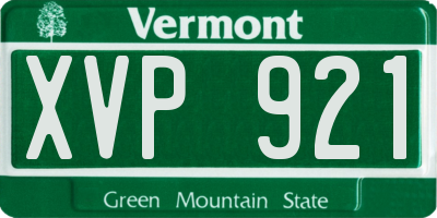 VT license plate XVP921