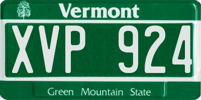 VT license plate XVP924