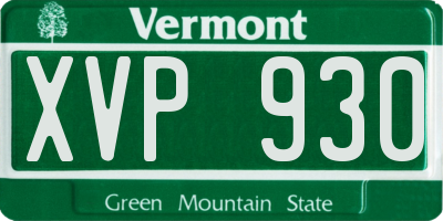 VT license plate XVP930