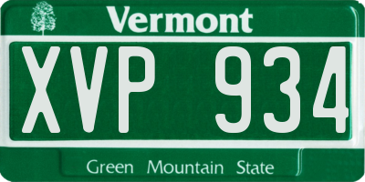 VT license plate XVP934