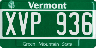 VT license plate XVP936