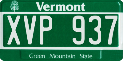 VT license plate XVP937