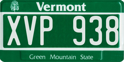 VT license plate XVP938
