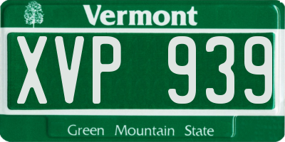 VT license plate XVP939