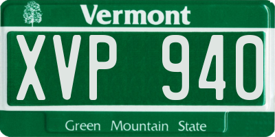 VT license plate XVP940