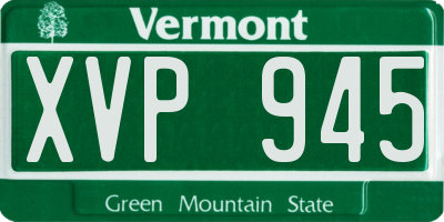 VT license plate XVP945
