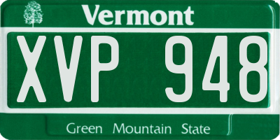 VT license plate XVP948