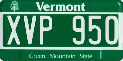 VT license plate XVP950