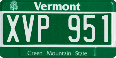 VT license plate XVP951