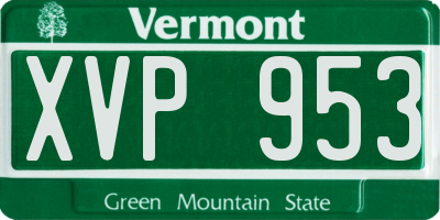VT license plate XVP953