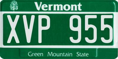 VT license plate XVP955